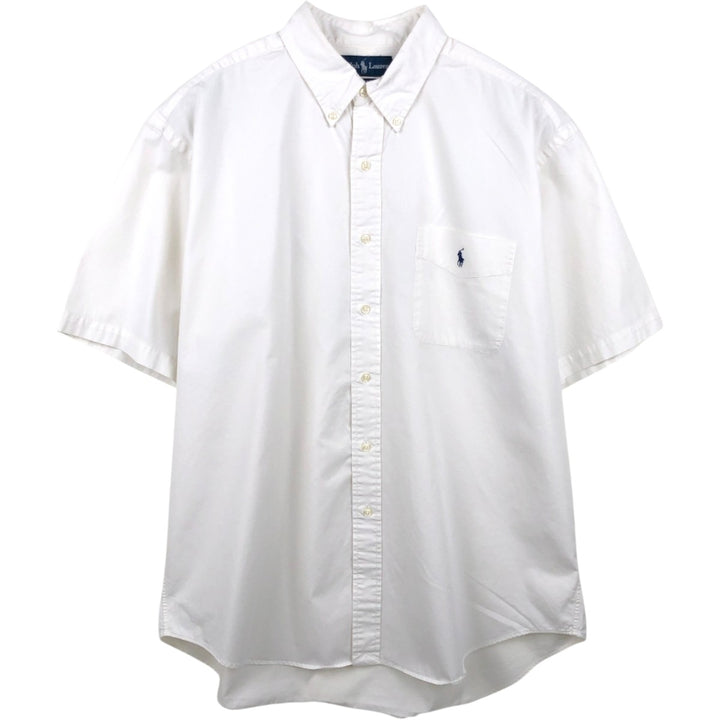 Ralph Lauren BLAKE short sleeve button down shirt, men's XL size cotton white type Vintage Second Hand