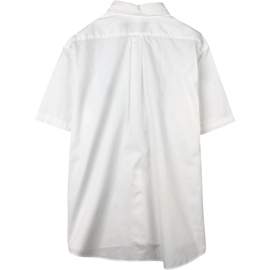Ralph Lauren Featherweight Twill Short-Sleeve Button-Down Shirt, Men's Size L (approx.) cotton white type Vintage Second Hand
