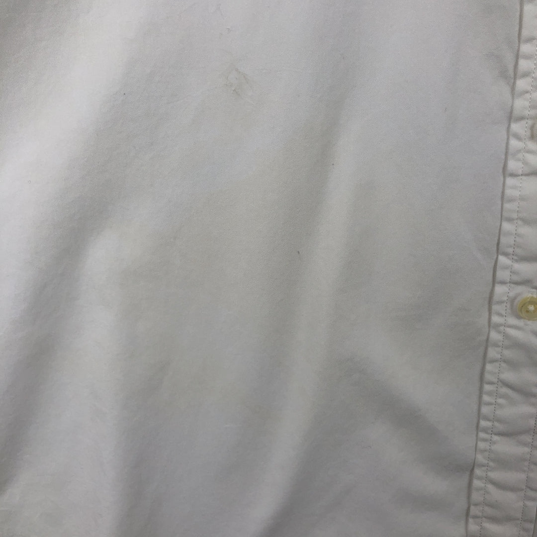 Ralph Lauren Featherweight Twill Short-Sleeve Button-Down Shirt, Men's Size L (approx.) cotton white type Vintage Second Hand
