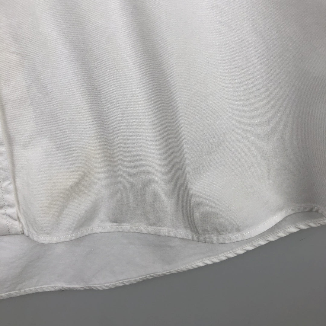 Ralph Lauren Featherweight Twill Short-Sleeve Button-Down Shirt, Men's Size L (approx.) cotton white type Vintage Second Hand