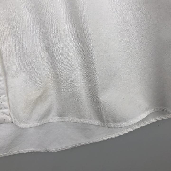 Ralph Lauren Featherweight Twill Short-Sleeve Button-Down Shirt, Men's Size L (approx.) cotton white type Vintage Second Hand