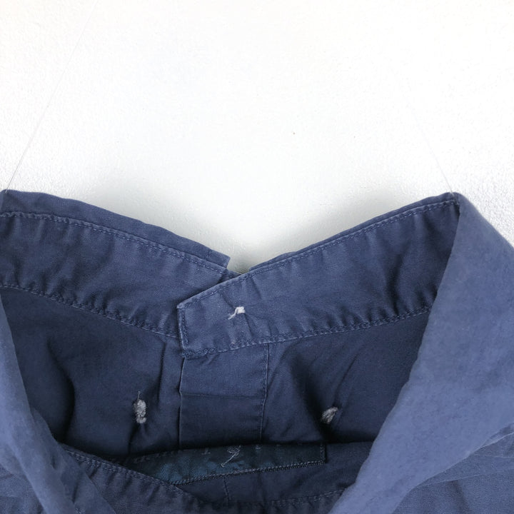 Ralph Lauren CUSTOM FIT short sleeve button down shirt, men's size L cotton navy blue type Vintage Second Hand