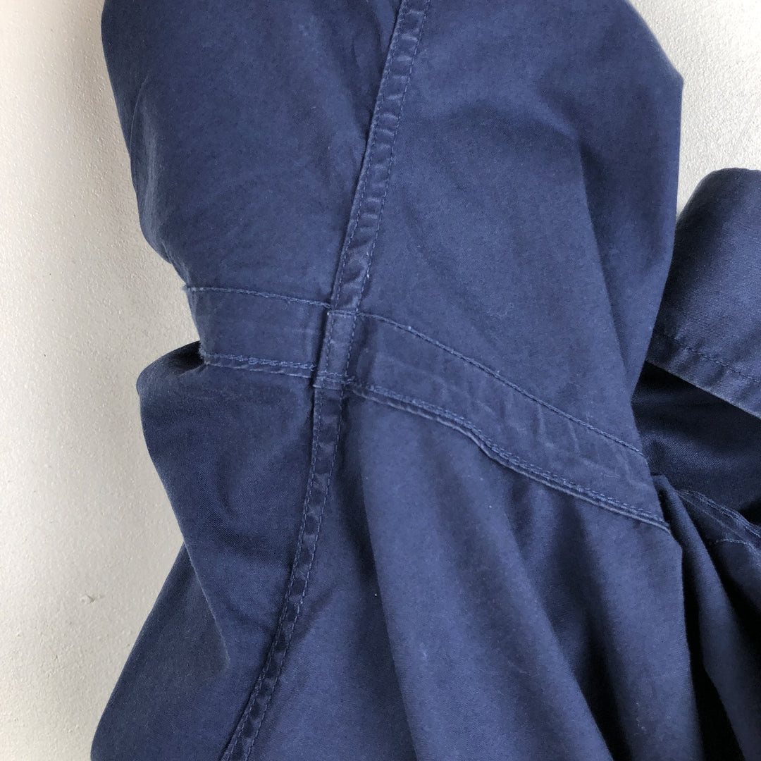 Ralph Lauren CUSTOM FIT short sleeve button down shirt, men's size L cotton navy blue type Vintage Second Hand