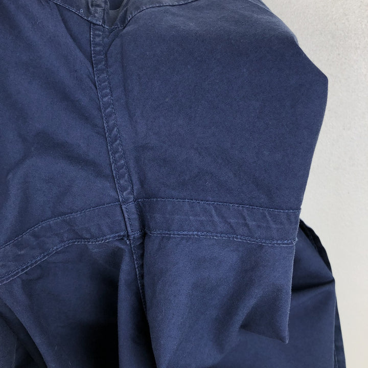 Ralph Lauren CUSTOM FIT short sleeve button down shirt, men's size L cotton navy blue type Vintage Second Hand