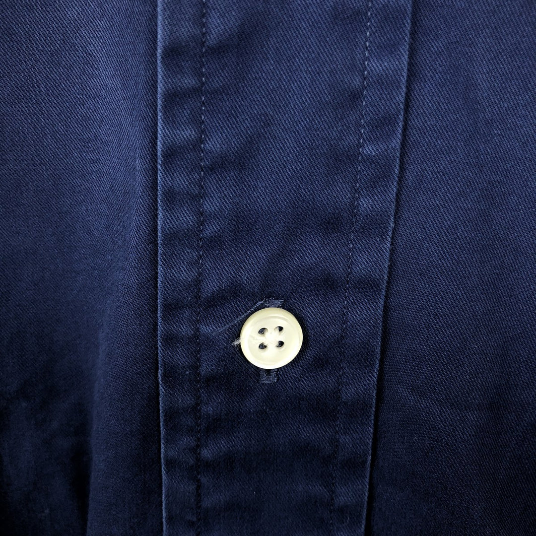 Ralph Lauren Classic Fit short sleeve button down shirt, men's size L cotton navy blue type Vintage Second Hand