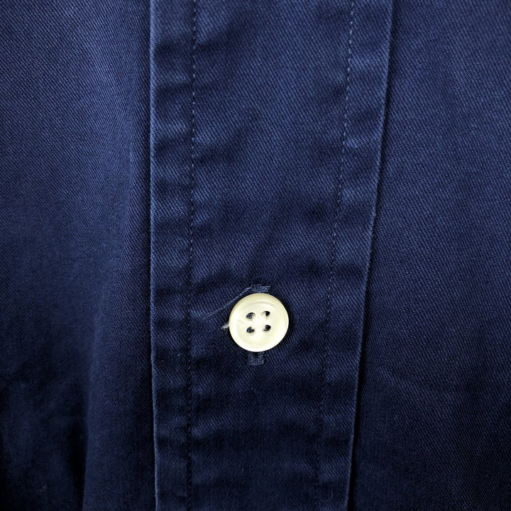 Ralph Lauren Classic Fit short sleeve button down shirt, men's size L cotton navy blue type Vintage Second Hand
