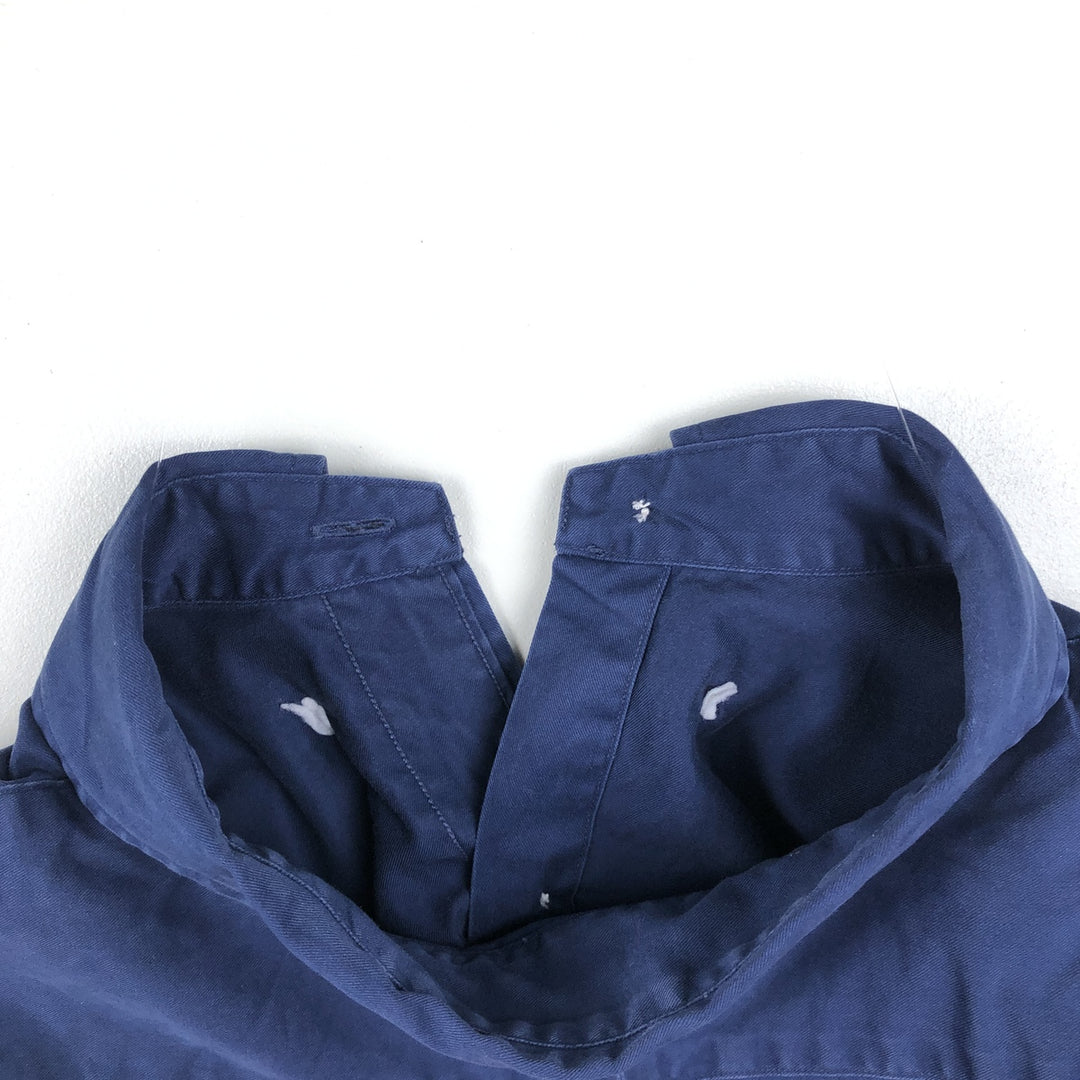Ralph Lauren Classic Fit short sleeve button down shirt, men's size L cotton navy blue type Vintage Second Hand