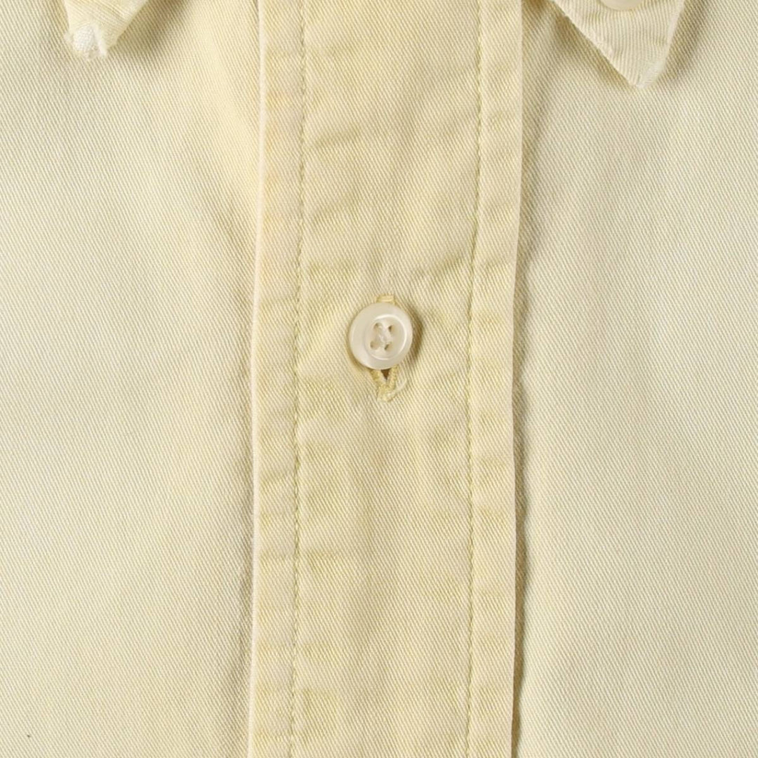 1980'S Ralph Lauren POLO by Ralph Lauren Short-Sleeve Button-Down Shirt, Men's Size XL (approx.), Vintage cotton lemon yellow Vintage Second Hand