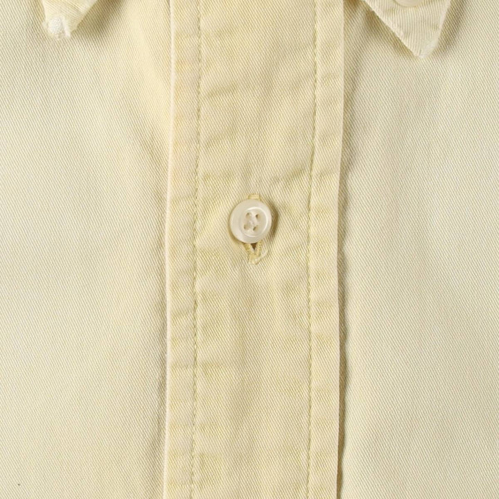 1980'S Ralph Lauren POLO by Ralph Lauren Short-Sleeve Button-Down Shirt, Men's Size XL (approx.), Vintage cotton lemon yellow Vintage Second Hand