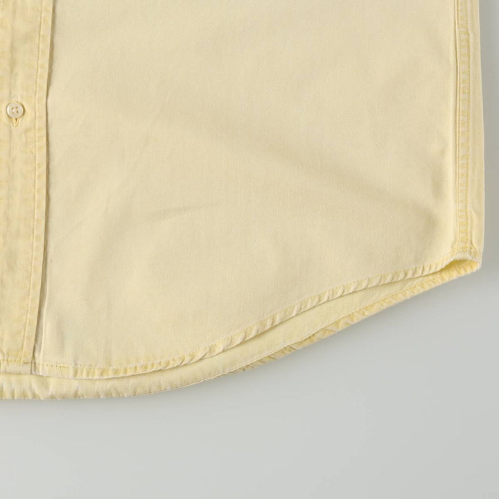 1980'S Ralph Lauren POLO by Ralph Lauren Short-Sleeve Button-Down Shirt, Men's Size XL (approx.), Vintage cotton lemon yellow Vintage Second Hand