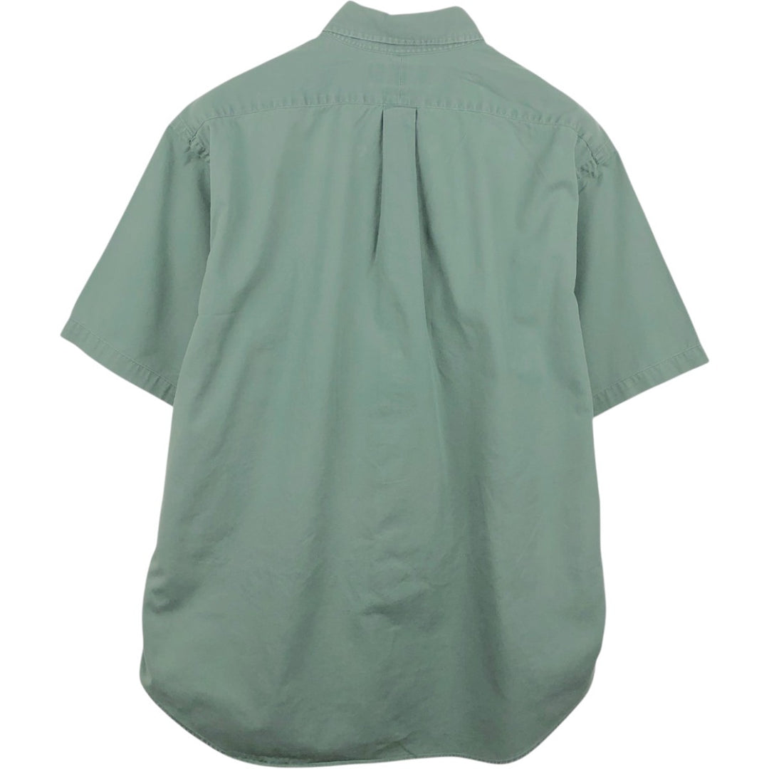 Ralph Lauren BLAIRE short sleeve button down shirt, men's size L cotton Khaki type sage green Vintage Second Hand