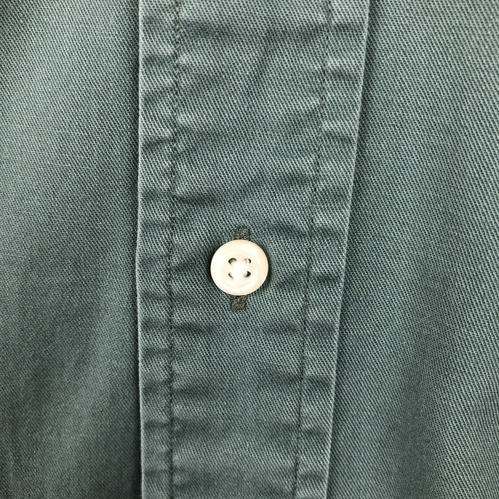 Ralph Lauren BLAIRE short sleeve button down shirt, men's size L cotton Khaki type sage green Vintage Second Hand