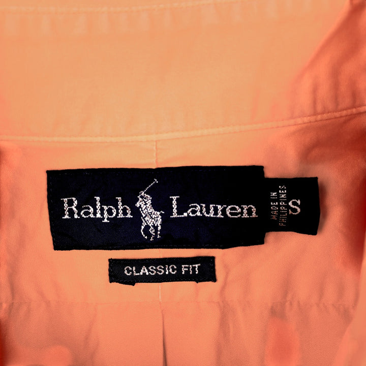 Ralph Lauren Classic Fit Short Sleeve Button Down Shirt Men's Size S cotton coral Vintage Second Hand