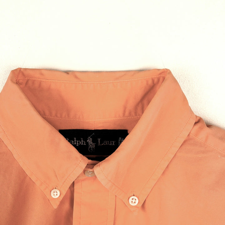 Ralph Lauren Classic Fit Short Sleeve Button Down Shirt Men's Size S cotton coral Vintage Second Hand