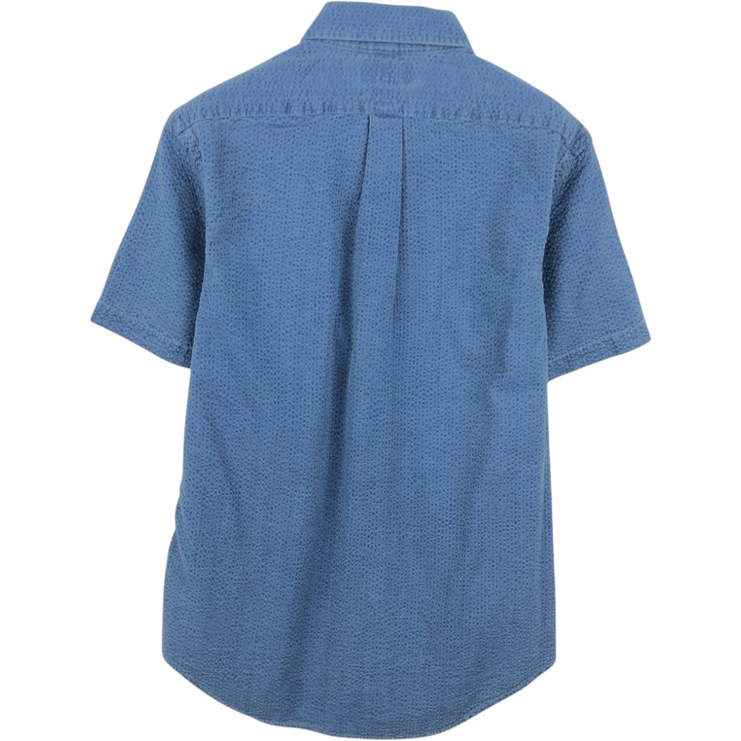 Ralph Lauren POLO RALPH LAUREN CLASSIC FIT GUARANTEED TO WRINKLE Seersucker Short-Sleeve Button-Down Shirt cotton blue type Vintage Second Hand
