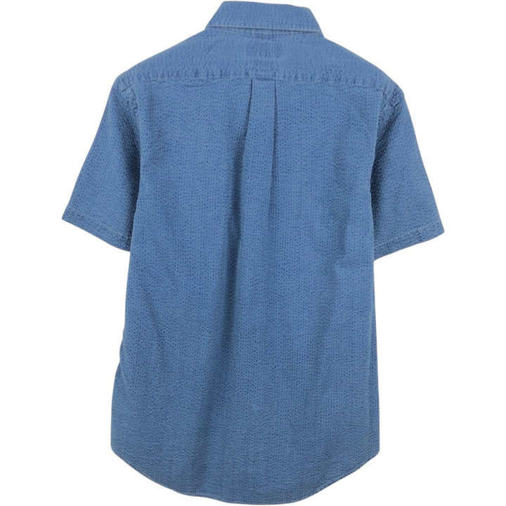 Ralph Lauren POLO RALPH LAUREN CLASSIC FIT GUARANTEED TO WRINKLE Seersucker Short-Sleeve Button-Down Shirt cotton blue type Vintage Second Hand