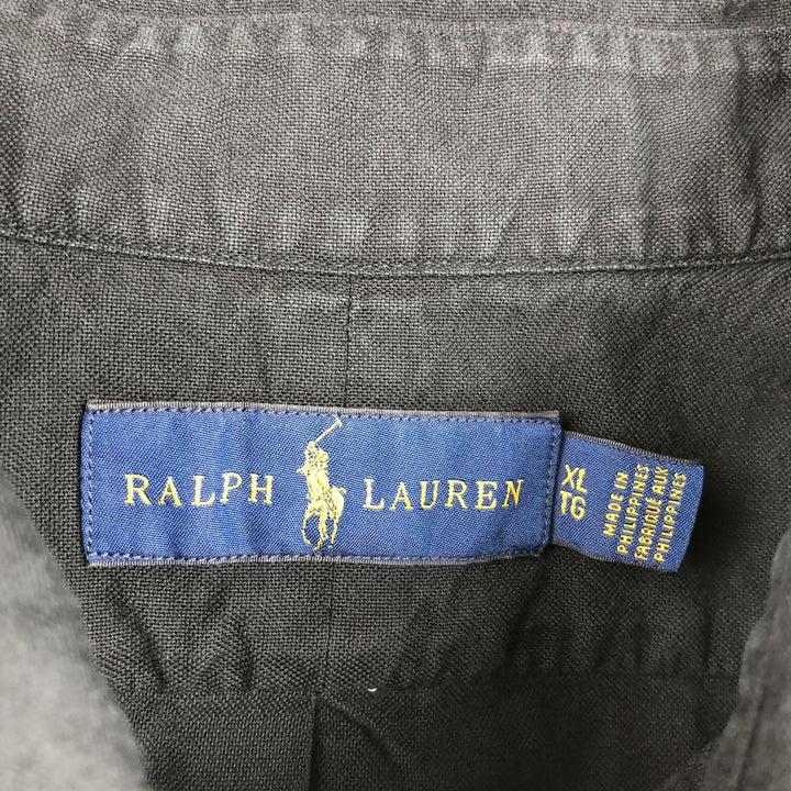 Ralph Lauren short sleeve button down shirt, men's XL size cotton black type Vintage Second Hand