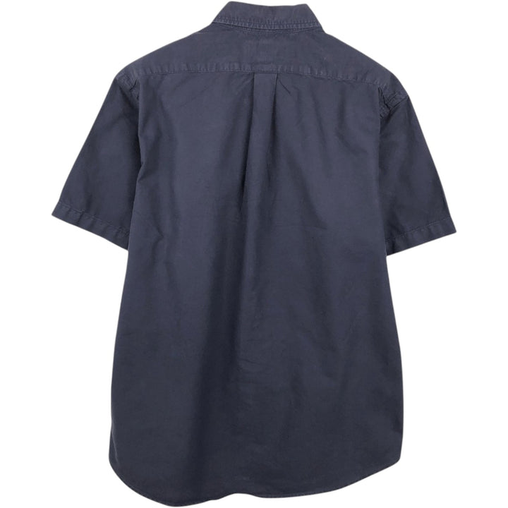 Ralph Lauren Classic Fit short sleeve button down shirt, men's size L cotton navy blue type Vintage Second Hand