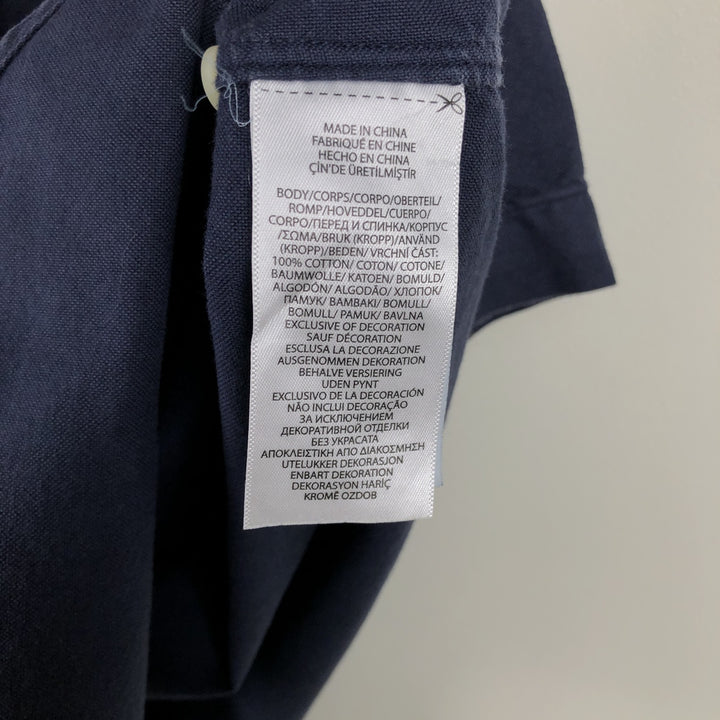 Ralph Lauren Classic Fit short sleeve button down shirt, men's size L cotton navy blue type Vintage Second Hand
