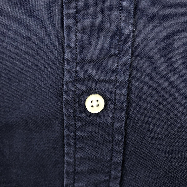 Ralph Lauren Classic Fit short sleeve button down shirt, men's size L cotton navy blue type Vintage Second Hand
