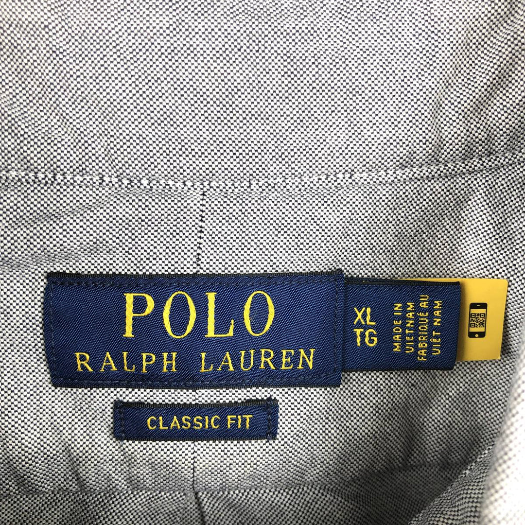 Ralph Lauren POLO RALPH LAUREN CLASSIC FIT Short-Sleeve Button-Down Shirt, Men's Size XL (approx.) cotton blue type Vintage Second Hand