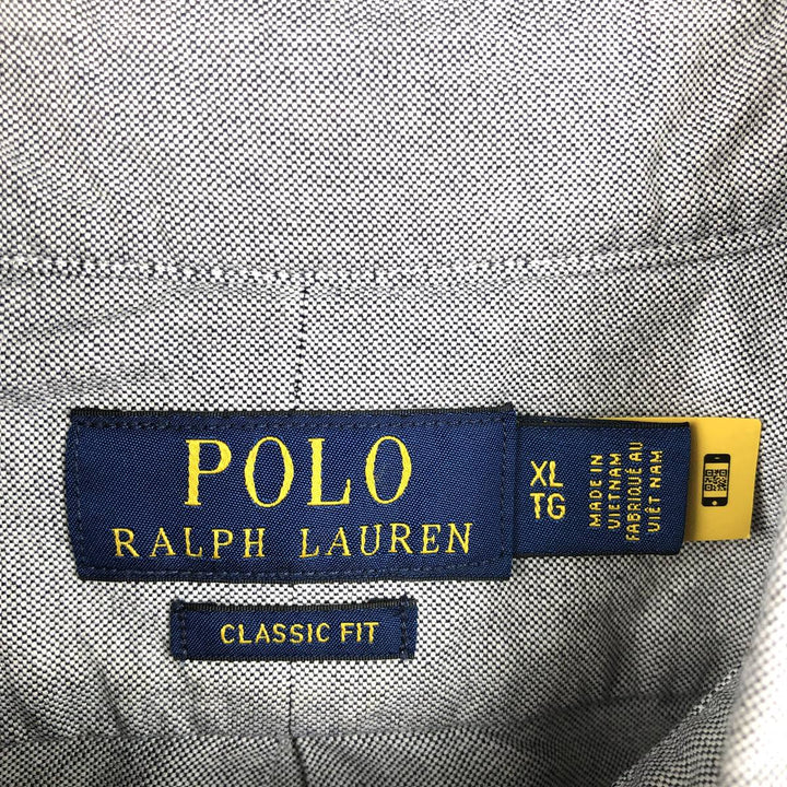 Ralph Lauren POLO RALPH LAUREN CLASSIC FIT Short-Sleeve Button-Down Shirt, Men's Size XL (approx.) cotton blue type Vintage Second Hand