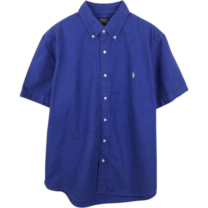 Ralph Lauren POLO RALPH LAUREN CLASSIC FIT Short-Sleeve Button-Down Shirt, Men's Size XL (approx.) cotton blue type Vintage Second Hand
