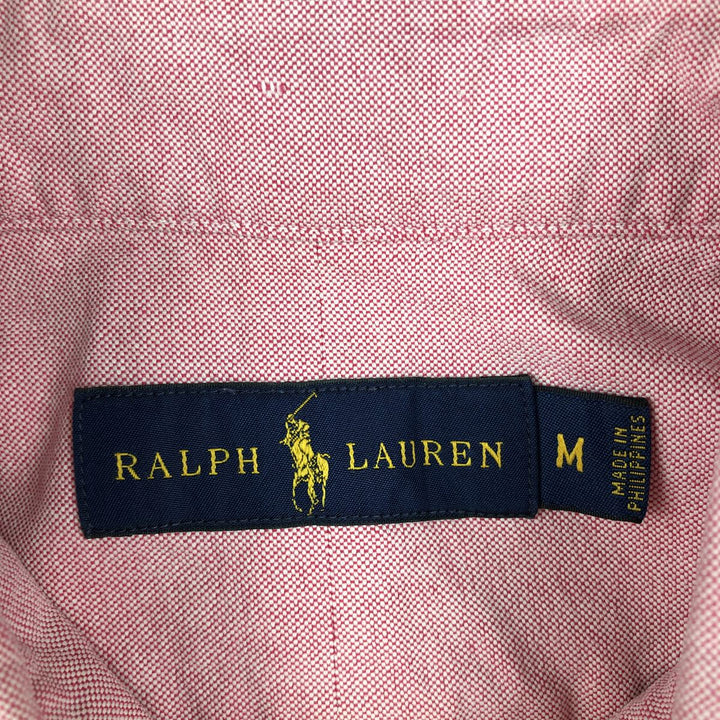 Ralph Lauren short sleeve button down shirt, men's size M cotton pink type Vintage Second Hand