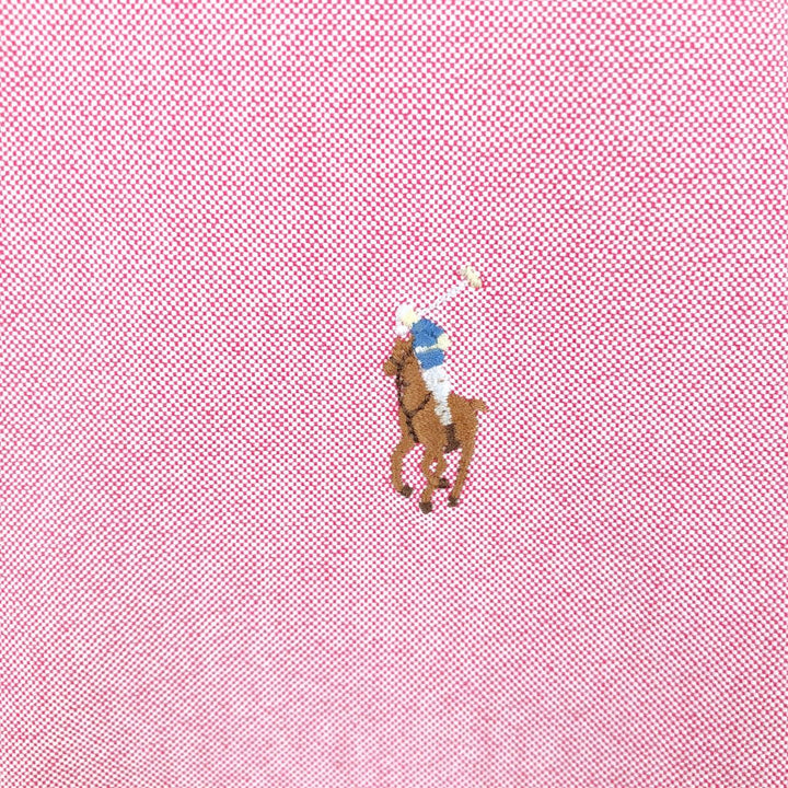 Ralph Lauren short sleeve button down shirt, men's size M cotton pink type Vintage Second Hand