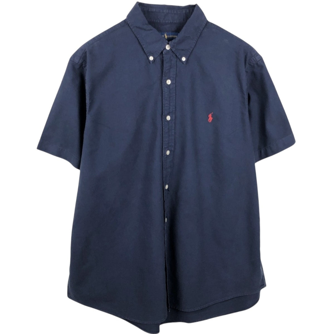 Ralph Lauren short sleeve button down shirt, men's XL size cotton navy blue type Vintage Second Hand