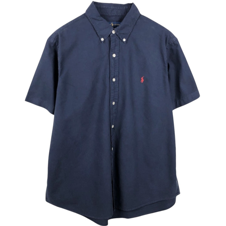 Ralph Lauren short sleeve button down shirt, men's XL size cotton navy blue type Vintage Second Hand