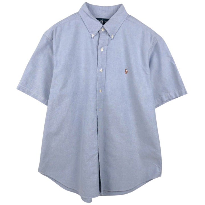 Ralph Lauren Classic Fit Short Sleeve Button Down Shirt Men's XL cotton Blue type light blue Vintage Second Hand