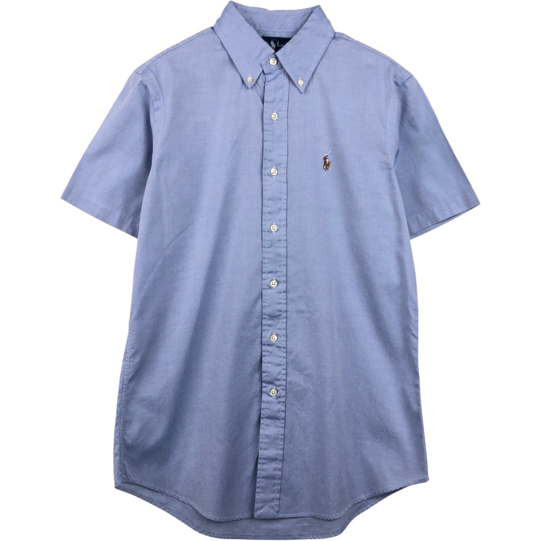 Ralph Lauren CUSTOM FIT short sleeve button down shirt, men's size M cotton Blue type light blue Vintage Second Hand
