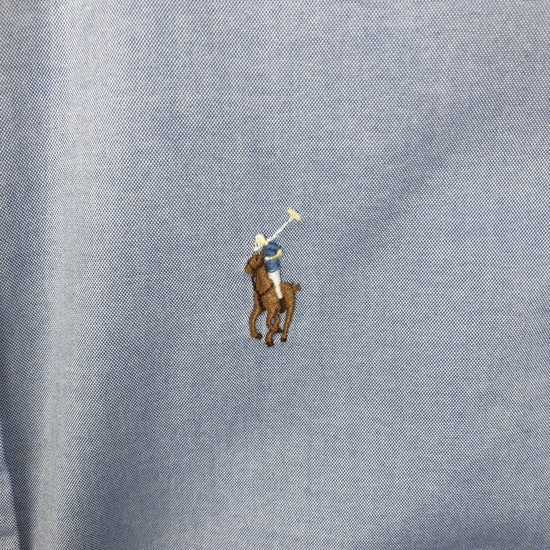 Ralph Lauren CUSTOM FIT short sleeve button down shirt, men's size M cotton Blue type light blue Vintage Second Hand