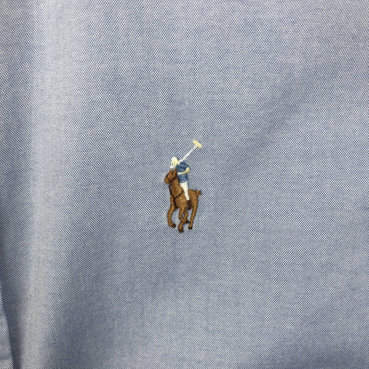 Ralph Lauren CUSTOM FIT short sleeve button down shirt, men's size M cotton Blue type light blue Vintage Second Hand