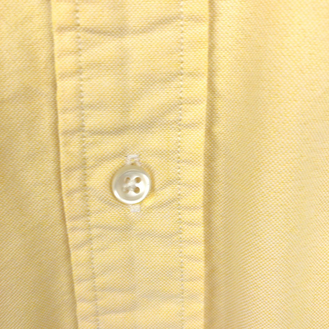 Ralph Lauren Classic Fit short sleeve button down shirt, men's size M cotton lemon yellow Vintage Second Hand