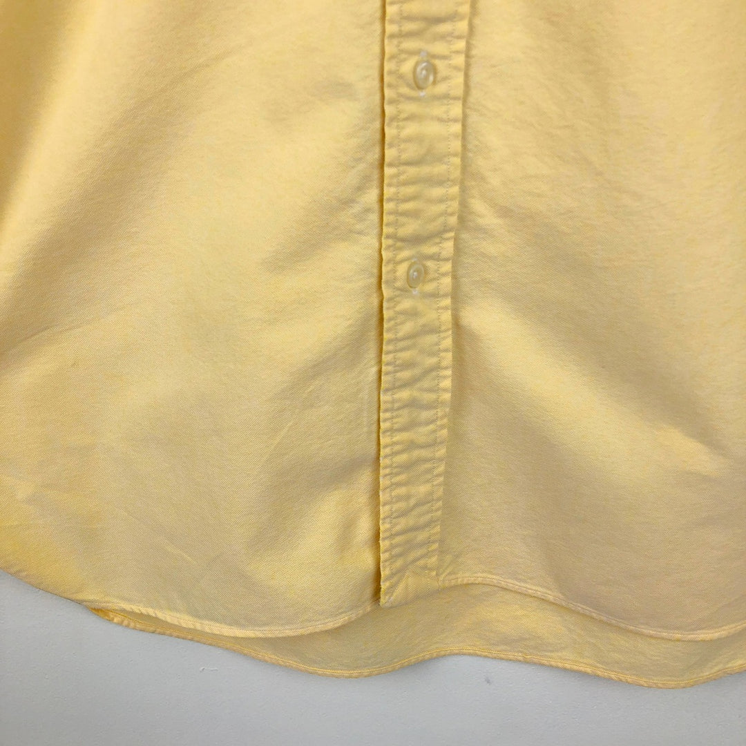 Ralph Lauren Classic Fit short sleeve button down shirt, men's size M cotton lemon yellow Vintage Second Hand