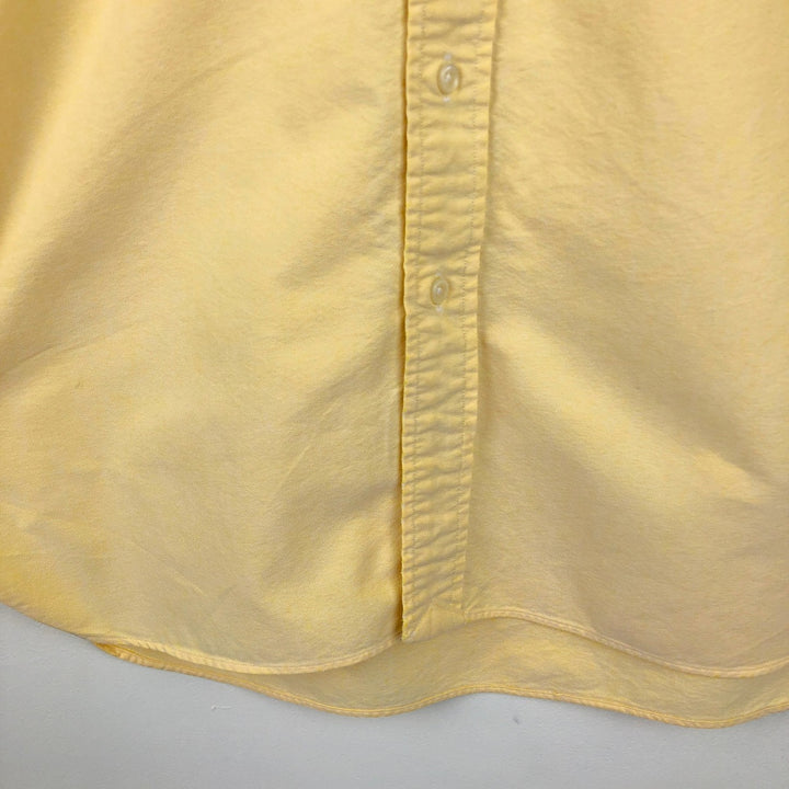 Ralph Lauren Classic Fit short sleeve button down shirt, men's size M cotton lemon yellow Vintage Second Hand