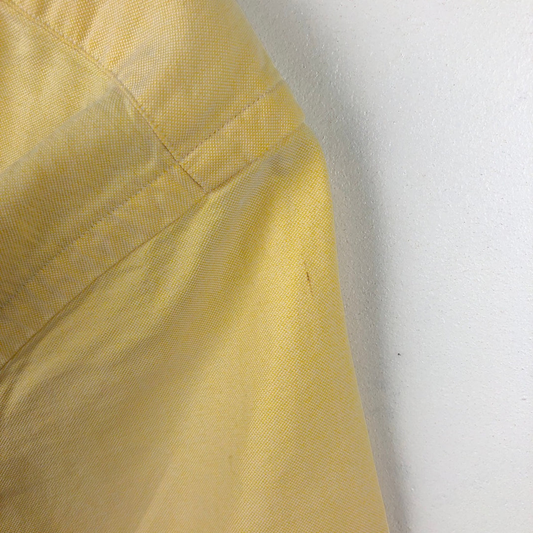Ralph Lauren Classic Fit short sleeve button down shirt, men's size M cotton lemon yellow Vintage Second Hand