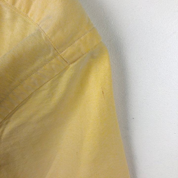 Ralph Lauren Classic Fit short sleeve button down shirt, men's size M cotton lemon yellow Vintage Second Hand