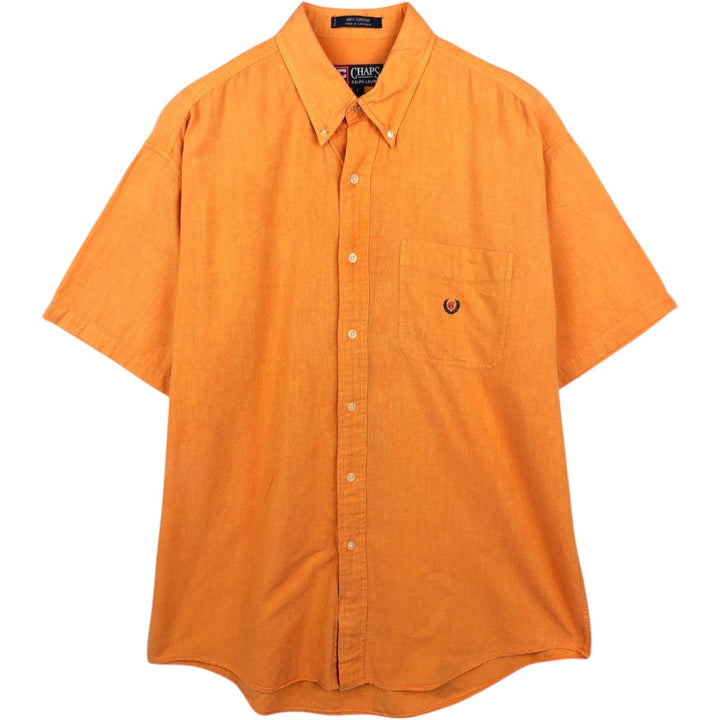 Ralph Lauren CHAPS short-sleeved button-down shirt, men's size L cotton orange type Vintage Second Hand