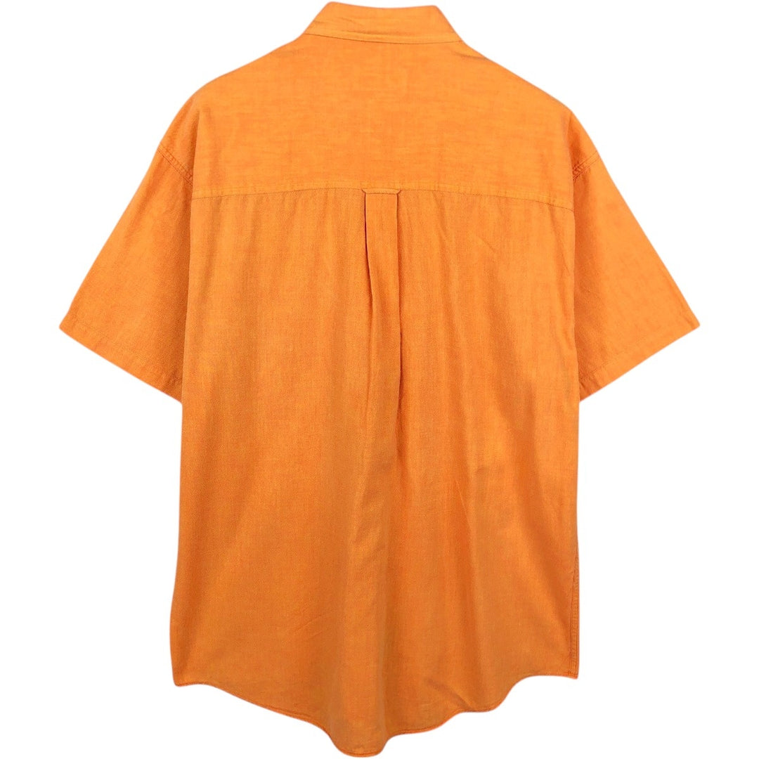 Ralph Lauren CHAPS short-sleeved button-down shirt, men's size L cotton orange type Vintage Second Hand