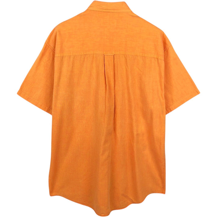 Ralph Lauren CHAPS short-sleeved button-down shirt, men's size L cotton orange type Vintage Second Hand