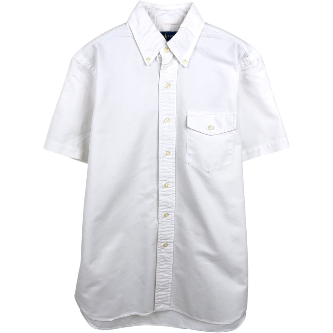 Ralph Lauren Classic Fit Short-Sleeve Button-Down Shirt, Men's Size S (approx.) cotton white type Vintage Second Hand