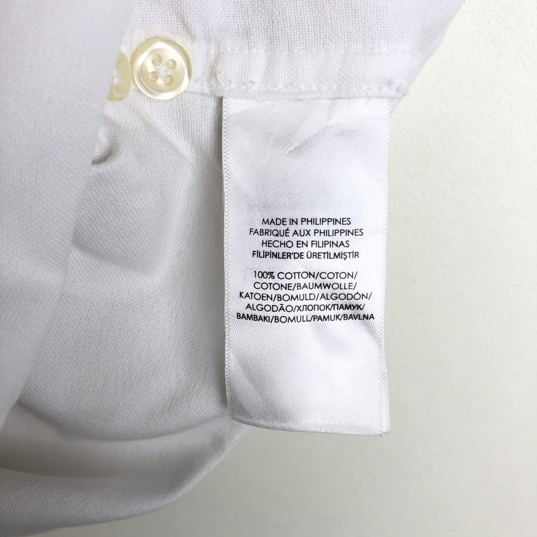 Ralph Lauren Classic Fit Short-Sleeve Button-Down Shirt, Men's Size S (approx.) cotton white type Vintage Second Hand