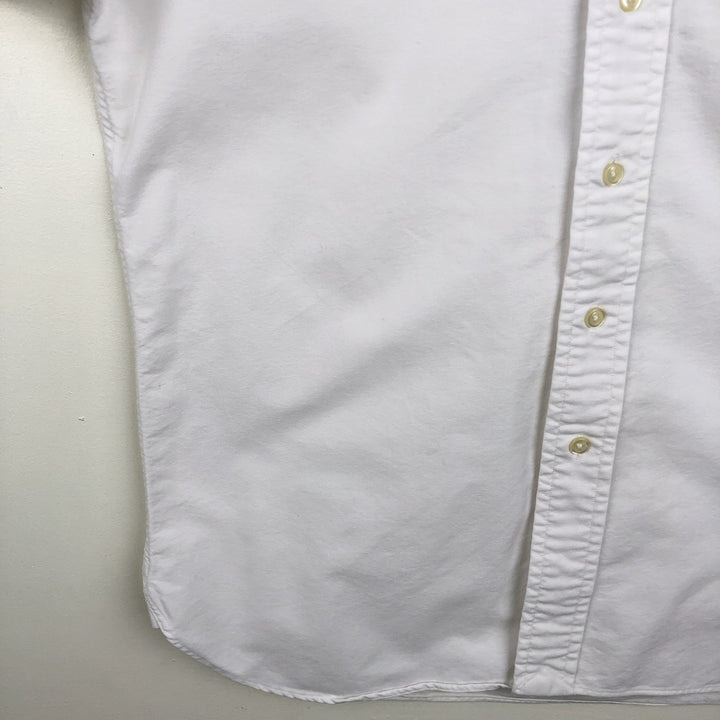 Ralph Lauren Classic Fit Short-Sleeve Button-Down Shirt, Men's Size S (approx.) cotton white type Vintage Second Hand