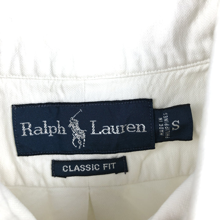 Ralph Lauren Classic Fit Short Sleeve Button Down Shirt Men's Size S cotton white type Vintage Second Hand