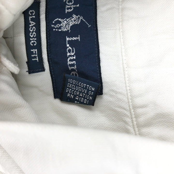 Ralph Lauren Classic Fit Short Sleeve Button Down Shirt Men's Size S cotton white type Vintage Second Hand