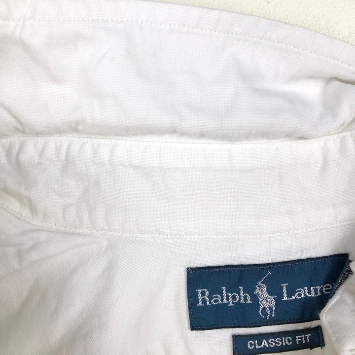 Ralph Lauren Classic Fit Short Sleeve Button Down Shirt Men's Size S cotton white type Vintage Second Hand