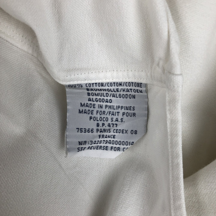 Ralph Lauren POLO by Ralph Lauren BLAKE Short-Sleeve Button-Down Shirt, Men's Size L (approx.) cotton white type Vintage Second Hand